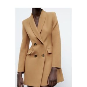 ZARA DOUBLE BREASTED LONG BLAZER DRESS